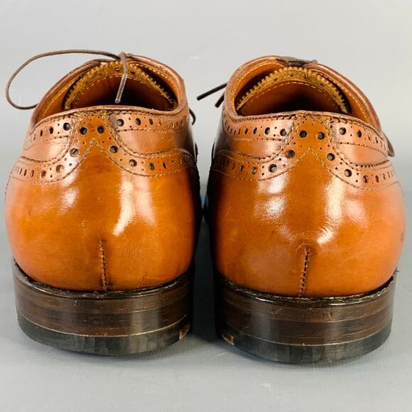 ALDEN Size 10 Tan Perforated Leather Cap Toe Lace-Up Shoes - Picture 3 of 9